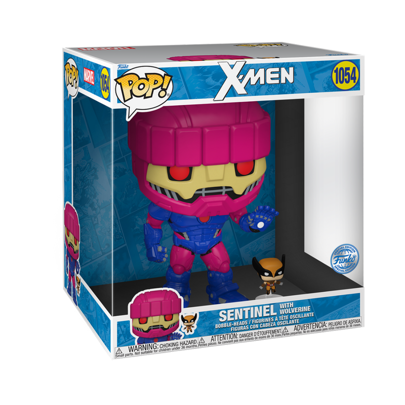 10" Sentinel with Wolverine X-Men Funko Pop! Marvel Vinyl Figure Common + Chase Bundle