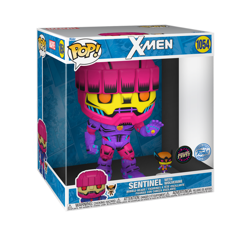 10" Sentinel with Wolverine X-Men Funko Pop! Marvel Vinyl Figure Common + Chase Bundle