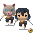 Inosuke Hashibara (Flocked) Demon Slayer Funko Pop! Anime Vinyl Figure Common + Chase Bundle