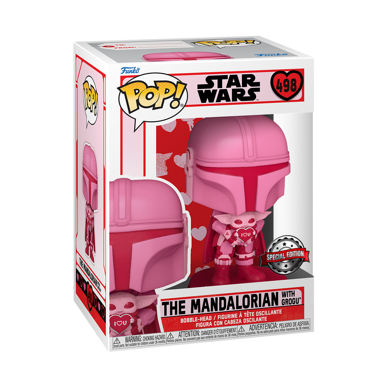 The Mandalorian with Grogu Valentines Funko Pop! Star Wars Vinyl Figure