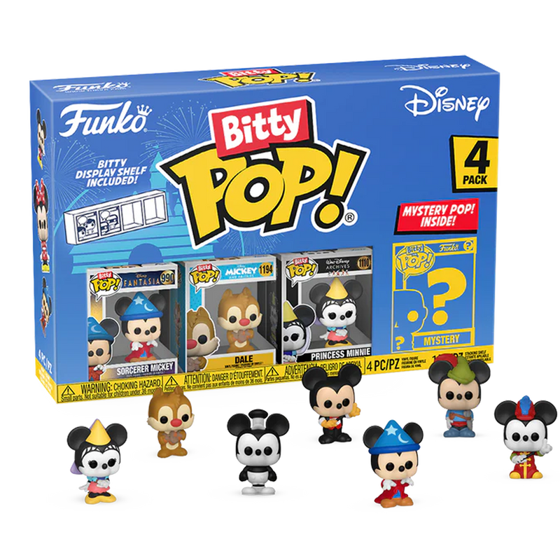 Sorcerer Mickey 4pk Disney Funko Bitty Pop! Vinyl Figures