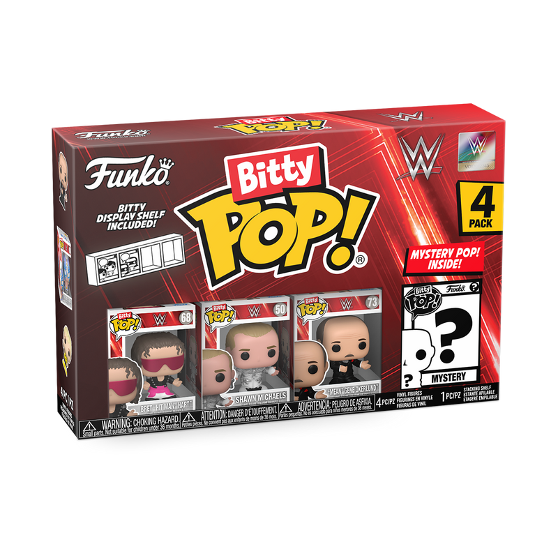 Bret Hart 4pk WWE Funko Bitty Pop! Vinyl Figures