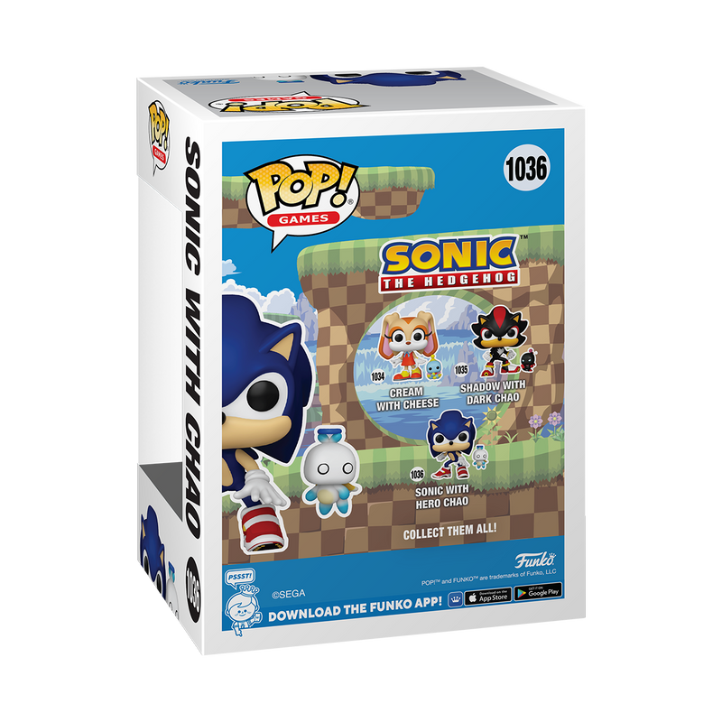 Sonic with Hero Chao Sonic the Hedgehog Funko Pop! Games Vinyl Figure