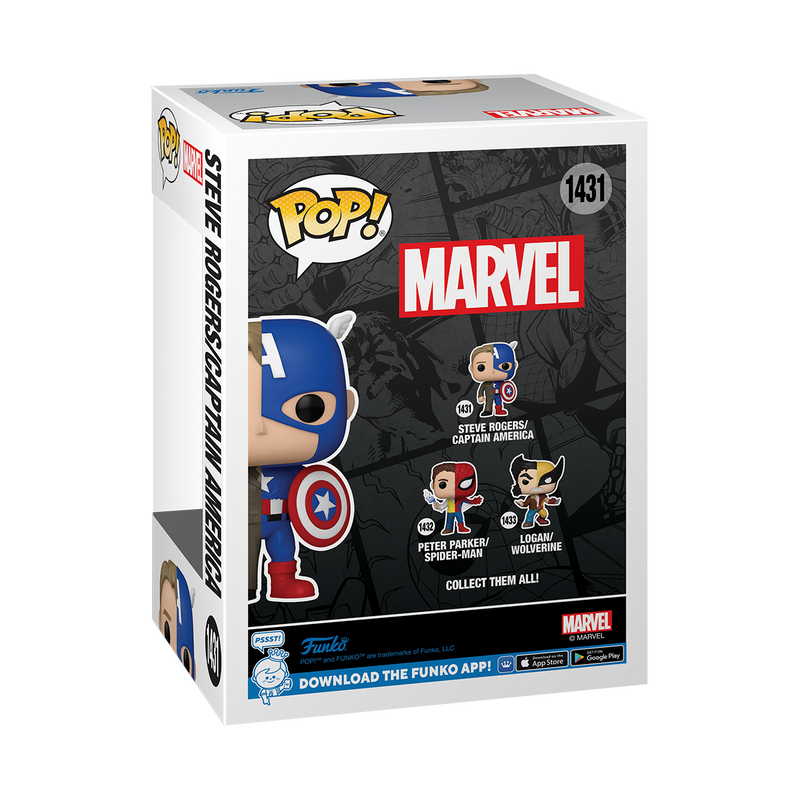 Steve Rogers/Captain America Split Funko Pop! Marvel Vinyl Figure