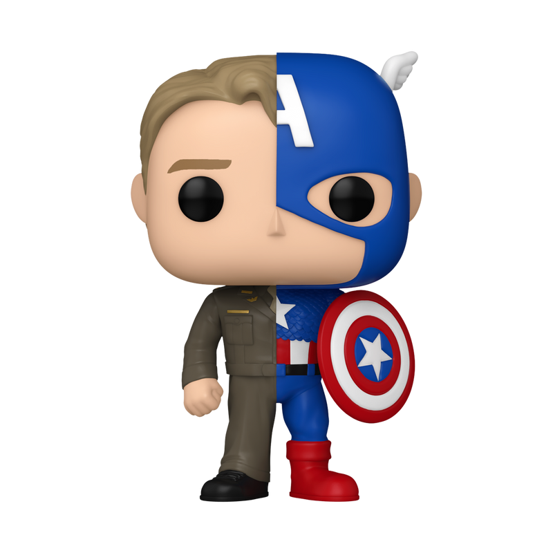 Steve Rogers/Captain America Split Funko Pop! Marvel Vinyl Figure