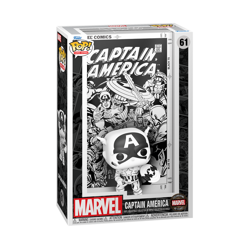 Captain America (Black & White) Marvel Funko Pop! Comic Cover Vinyl Figure