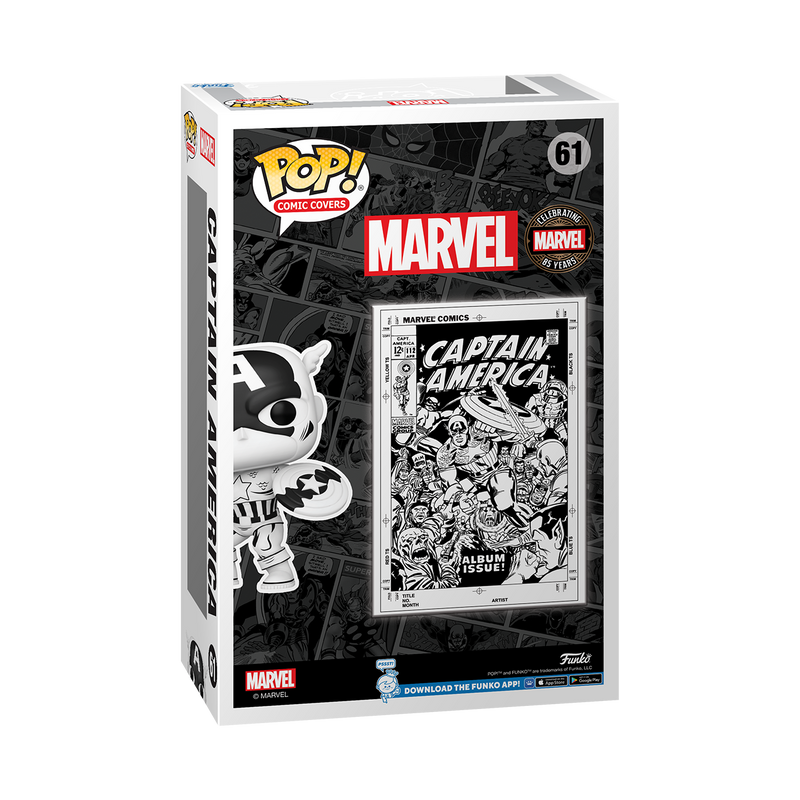 Captain America (Black & White) Marvel Funko Pop! Comic Cover Vinyl Figure