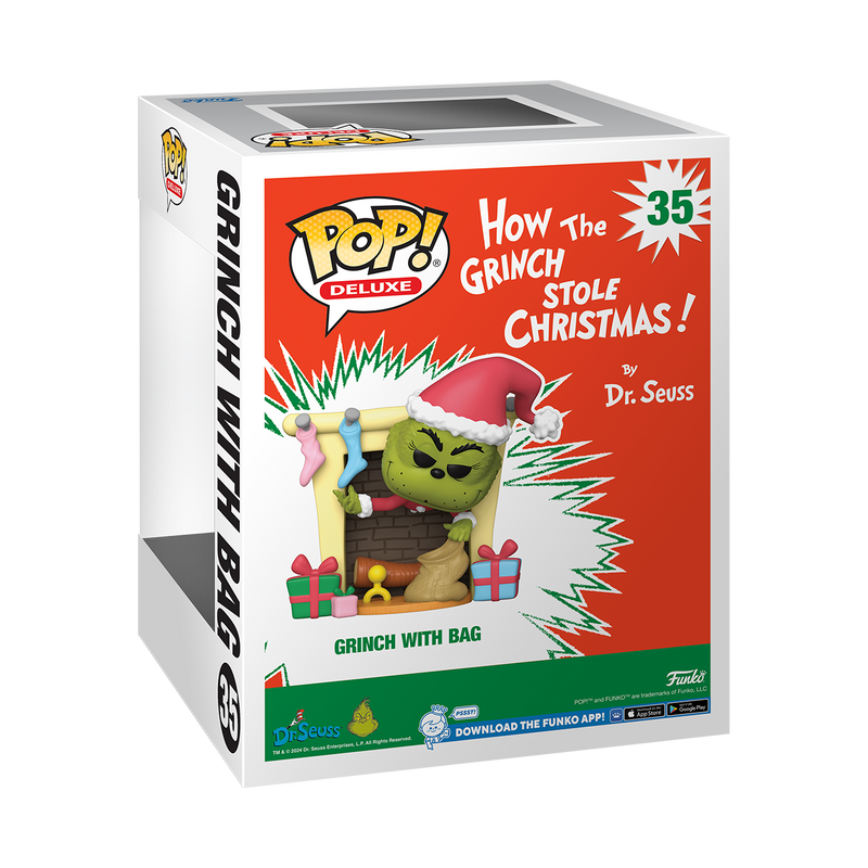 Grinch with Bag How the Grinch Stole Christmas Funko Pop! Books Vinyl Figure