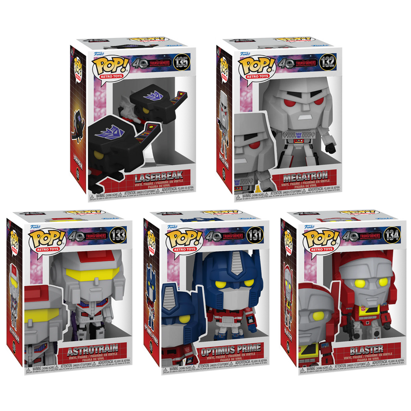 Transformers 40th Funko Pop! Retro Toys Vinyl Figure Bundle of 5