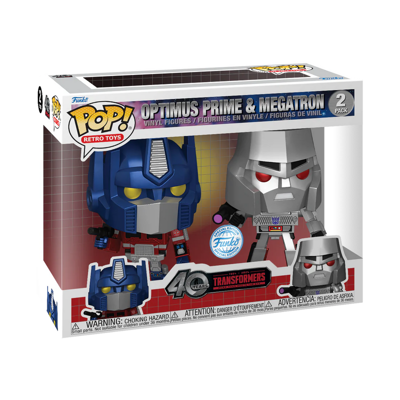 Optimus Prime & Megatron 2pk Transformers 40th Funko Pop! Retro Toys Vinyl Figure