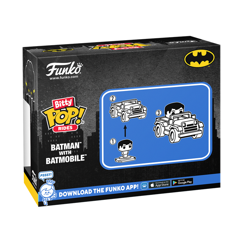 Batman with Batmobile DC Comics Funko Bitty Pop! Rides Vinyl Figure