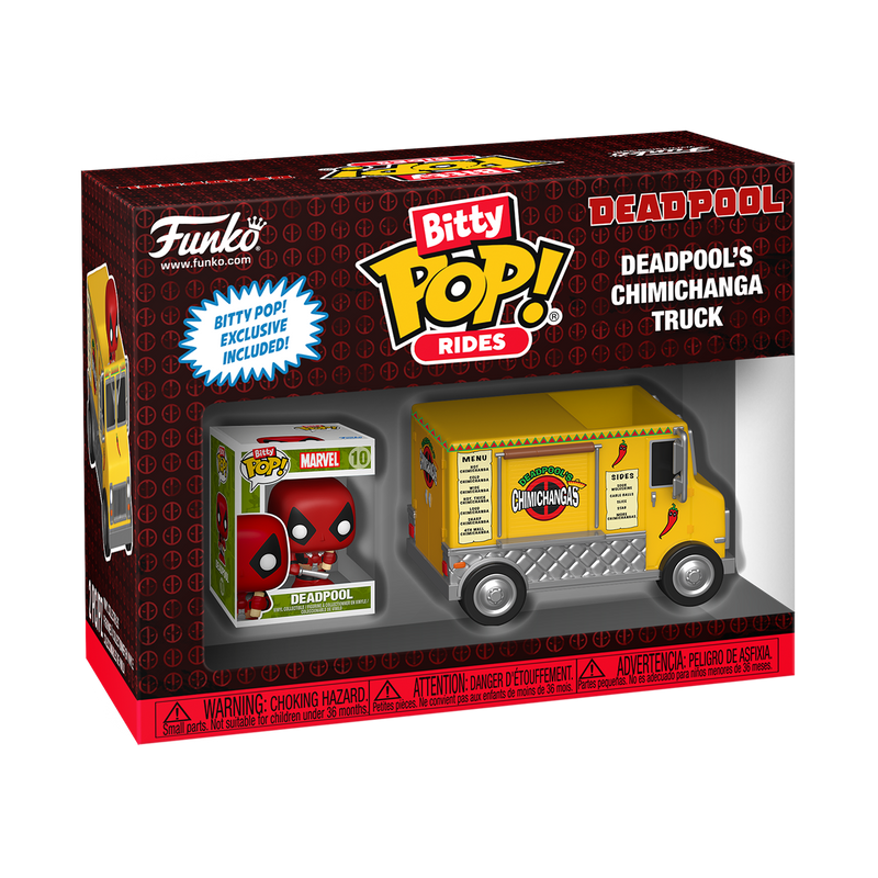 Deadpool with Chimichanga Truck Marvel Funko Bitty Pop! Rides Vinyl Figure