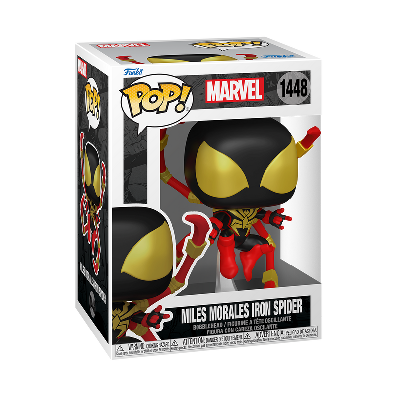 Miles Morales (Iron Spider) Funko Pop! Marvel Vinyl Figure Common + Chase Bundle