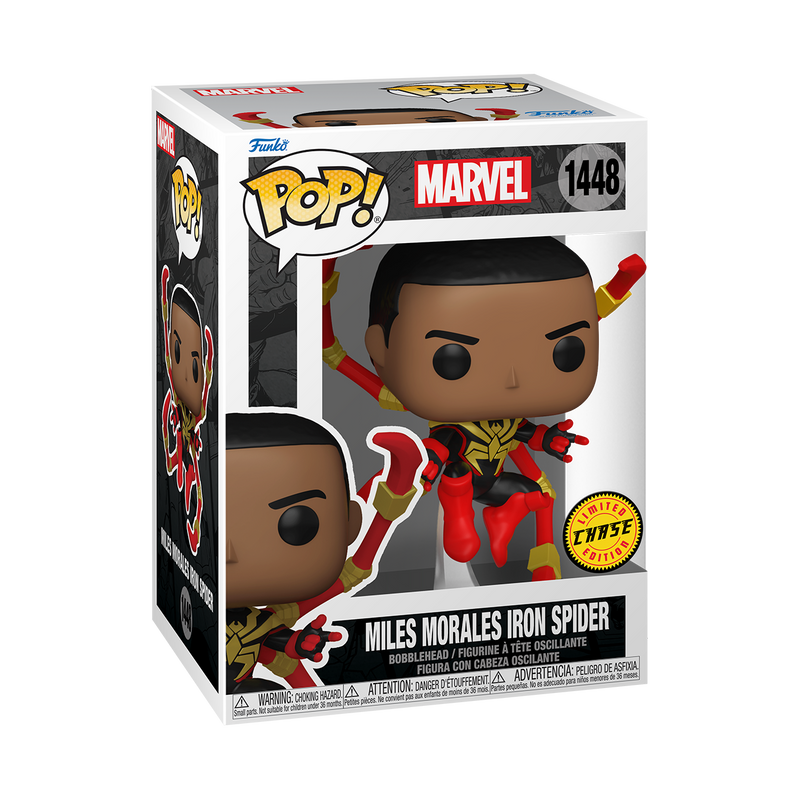 Miles Morales (Iron Spider) Funko Pop! Marvel Vinyl Figure Common + Chase Bundle