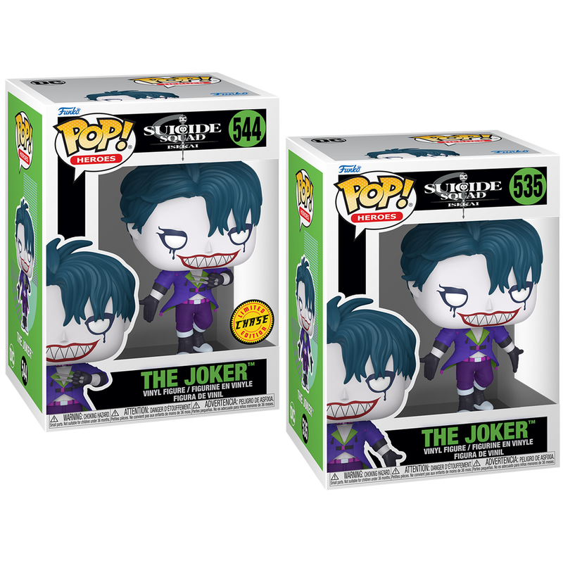 The Joker Suicide Squad Isekai Funko Pop! DC Comics Vinyl Figure Common + Chase Bundle