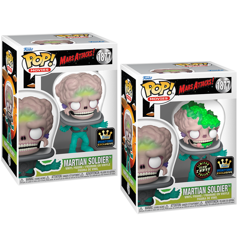 Martian Soldier Mars Attacks! Funko Pop! Movies Vinyl Figure Common + Chase Bundle