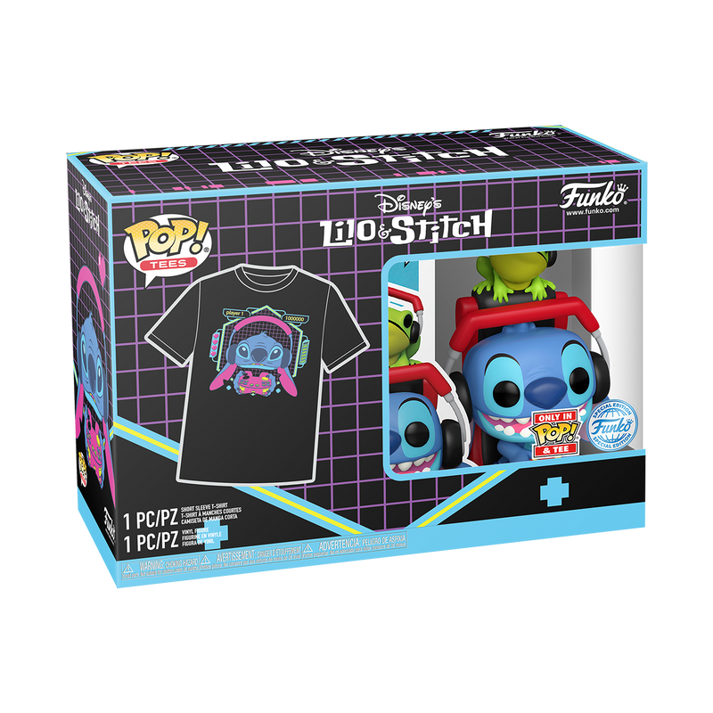 Gamer Stitch with Frog Lilo & Stitch Disney Funko Pop! & Tee Box