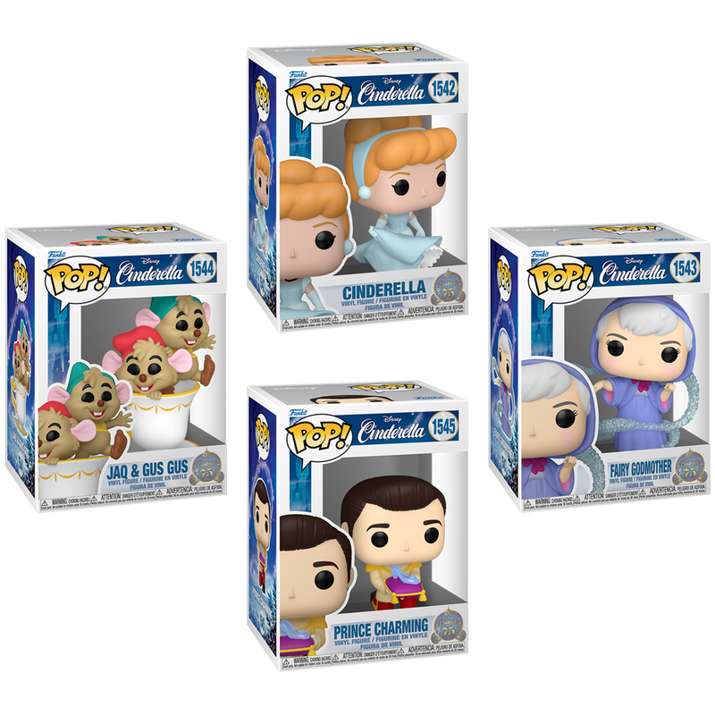 Cinderella 75th Funko Pop! Disney Vinyl Figure Bundle of 4