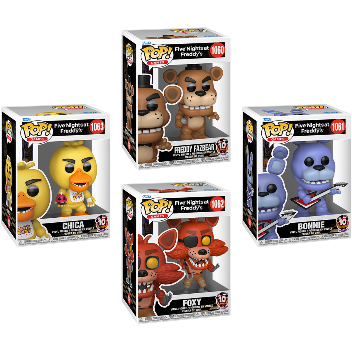 Five Nights at Freddy's 10 Years Funko Pop! Games Vinyl Figure Bundle