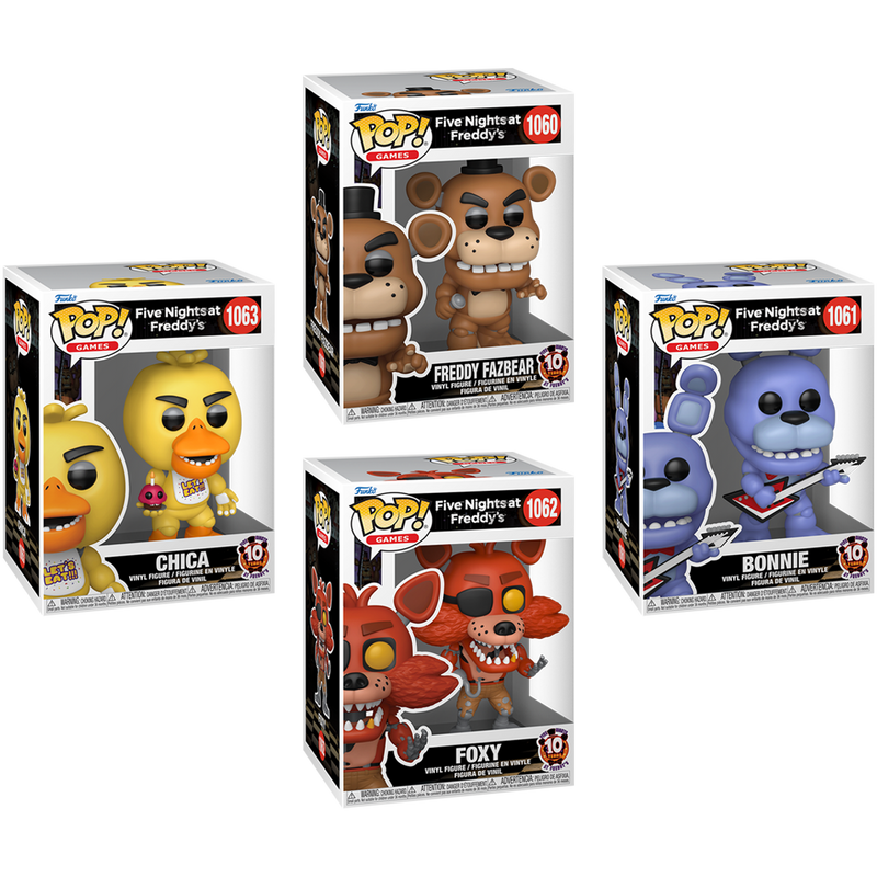 Five Nights at Freddy's 10 Years Funko Pop! Games Vinyl Figure Bundle of 4