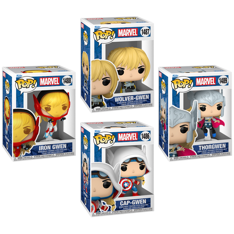 Spider-Gwen: Gwenverse Funko Pop! Marvel Vinyl Figure Bundle of 4