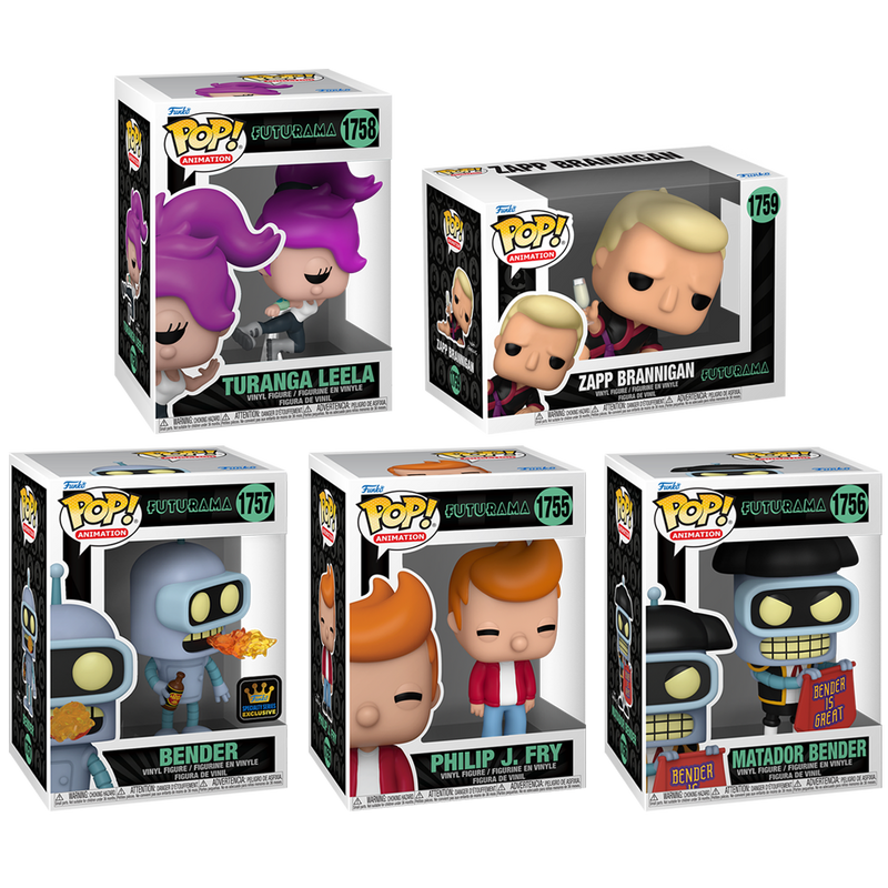 Futurama Funko Pop! Animation Vinyl Figure Bundle of 5