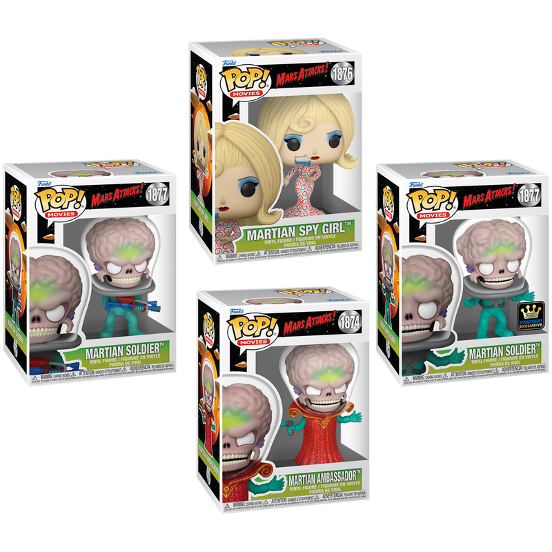 Mars Attacks! Funko Pop! Movies Vinyl Figure Bundle of 4