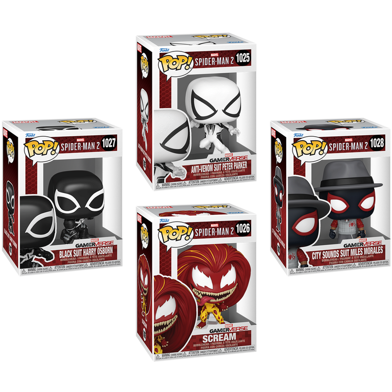 Spider-Man 2 (Wave 2) Funko Pop! Games Vinyl Figure Bundle of 4