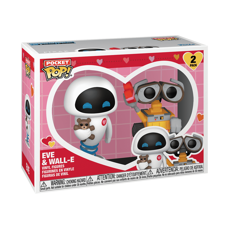 Eve & WALL-E (Valentine) 2pk Disney Funko Pocket Pop! Vinyl Figures