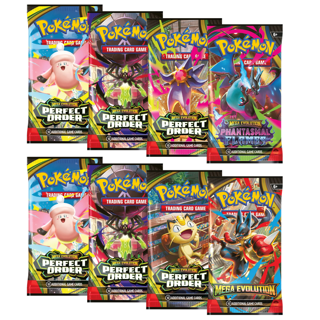 Perfect Order Color In Pokémon TCG: Mega Evolution Perfect Order Booster Pack Bundle of 8