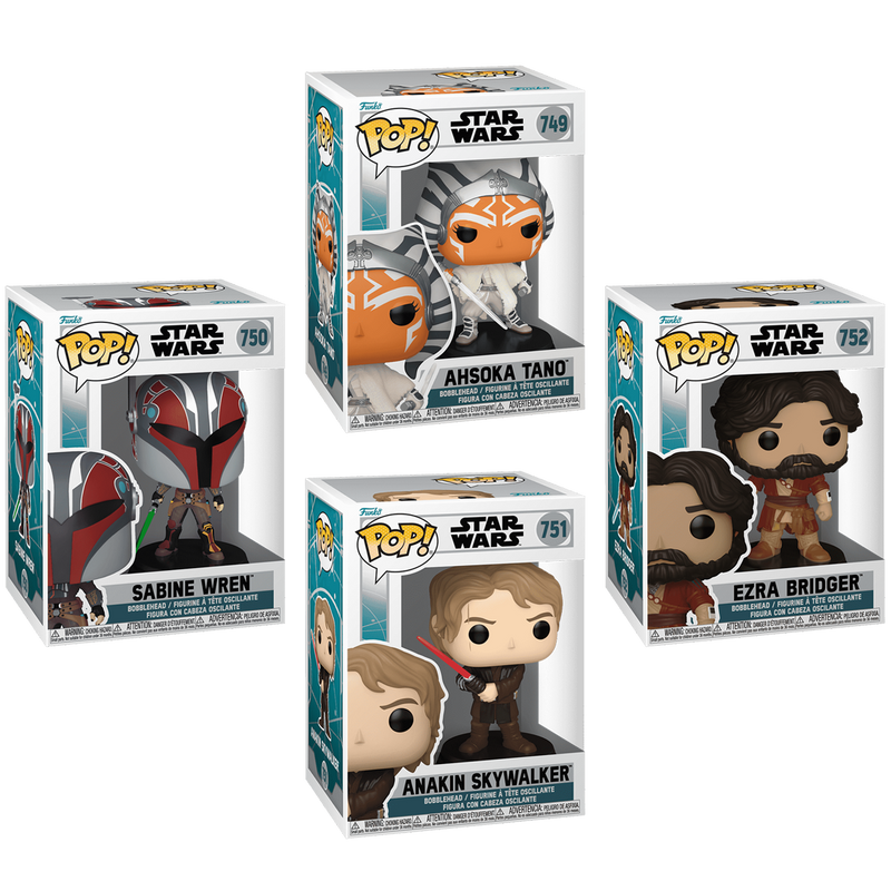 Ahsoka Funko Pop! Star Wars Vinyl Figure Bundle of 4