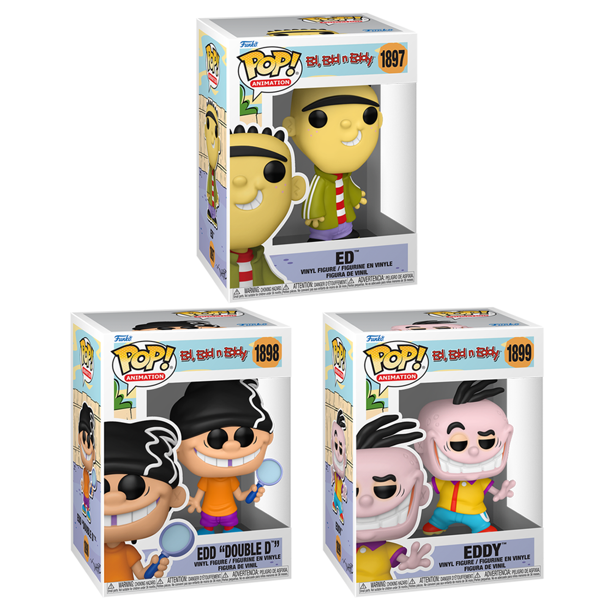 Ed, Edd n Eddy Funko Pop! Animation Vinyl Figure Bundle of 3