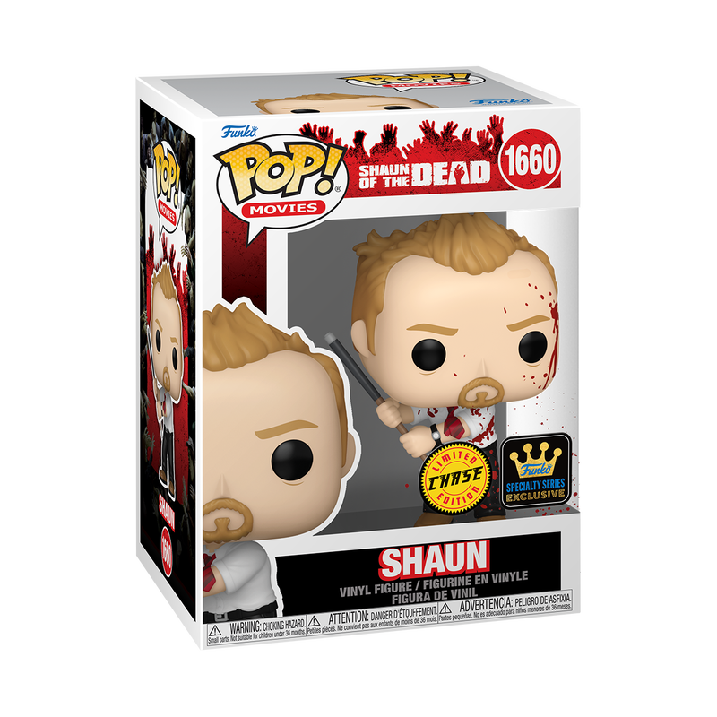 Shaun (with Pool Cue) Shaun of the Dead Funko Pop! Movies Vinyl Figure Common + Chase Bundle