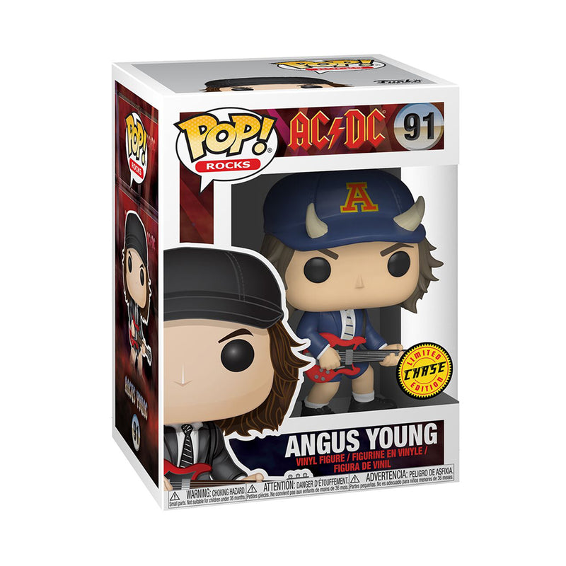 Angus Young AC/DC Funko Pop! Rocks Vinyl Figure Common + Chase Bundle