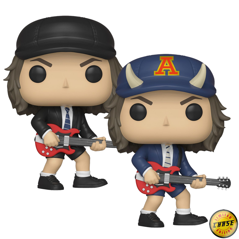 Angus Young AC/DC Funko Pop! Rocks Vinyl Figure Common + Chase Bundle