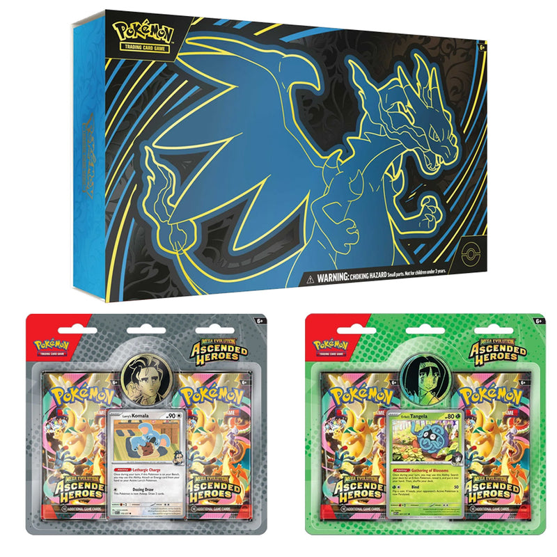 Pokmon TCG: Mega Charizard UPC + Ascended Heroes 2-Pack Blister Bundl Pokmon TCG: Mega Charizard UPC + Ascended Heroes 2-Pack Blister Bundl