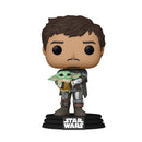 Mando holding Grogu The Mandalorian Funko Pop! Star Wars Vinyl Figure
