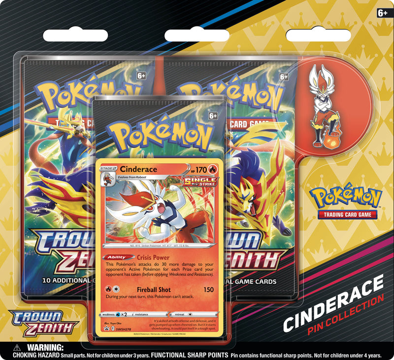 Pokémon TCG: Crown Zenith Cinderace Pin Collection