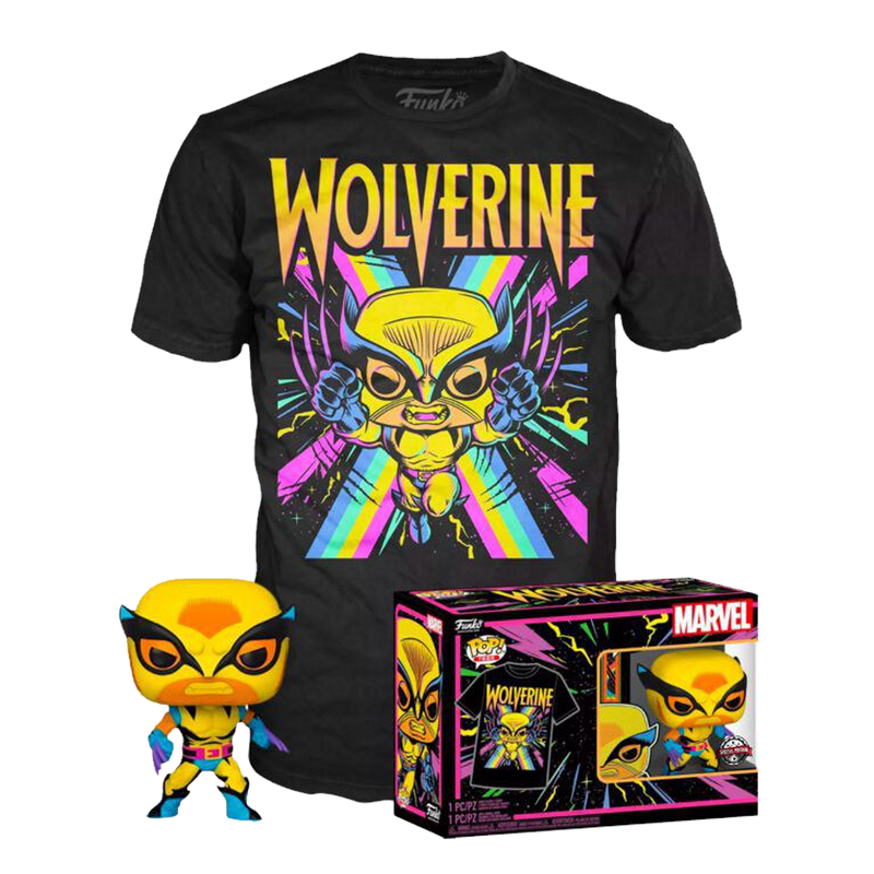 Wolverine (Blacklight) X-Men Marvel Funko Pop! & Tee Box